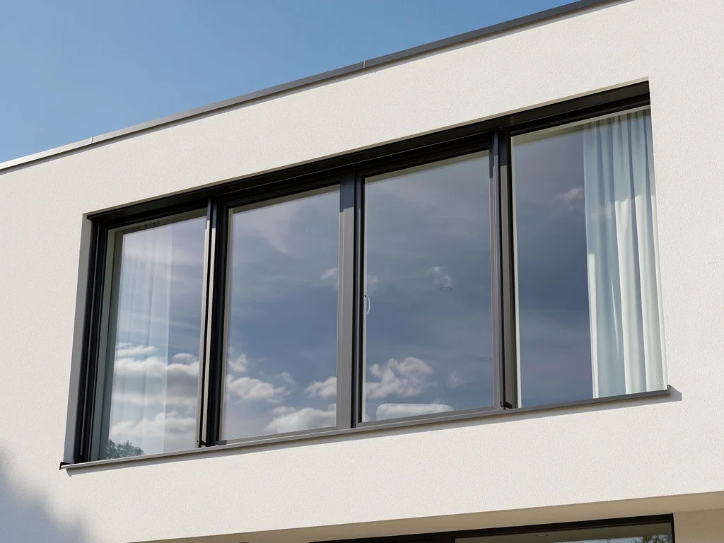 Fenêtres à triple vitrage installées sur une façade contemporaine